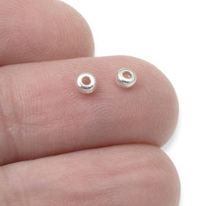 50 Silver 3mm Disk Beads, TierraCast Smooth Heishi Spacer for Modern DIY Jewelry