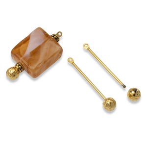 6 Gold Beadable Jewelry Bars - 1 1/8" Pendant Blanks for Interchangeable Designs - Customizable Earrings and Accessories
