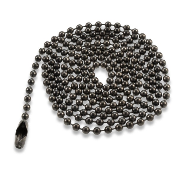 30" Gunmetal Black Stainless Steel Ball Chain Necklace, TierraCast DIY Jewelry Base for Creating Personalized Charm Necklace
