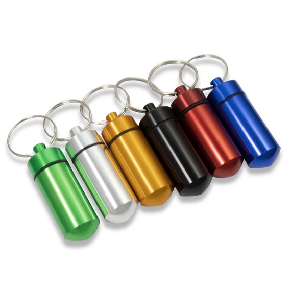 Buy Key Chain Pill Container Mini Aluminum Storage Pill Vials Online in  India 