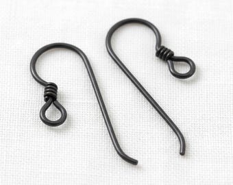 Niobium Ear Wires Earring Hooks 10-Pack Hypoallergenic Jewelry Making Supply Sensitive Ears Black Coil Finding Craft Component USA Made