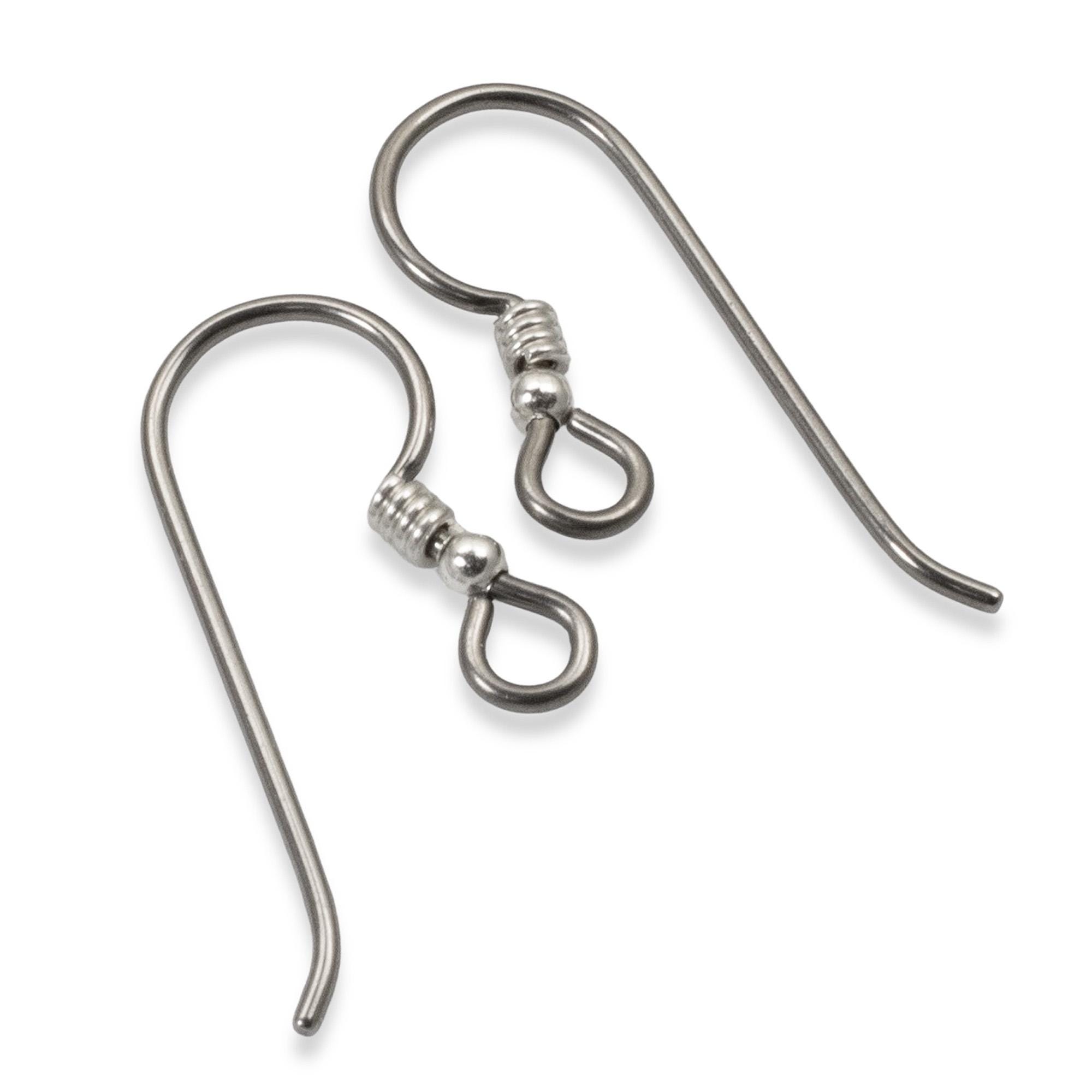 4 Elegant Niobium Earring Hooks with Bead and Coil Accents - For Sensitive Ears Handmade Jewelry