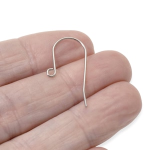 100 Tall Stainless Steel Ear Wires, Hypoallergenic Silver DIY Earring Findings for Custom Jewelry Making image 5