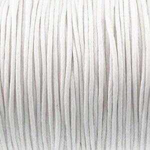 White 1mm Waxed Cotton Cord - 70 Meters - Versatile String for Jewelry Making, Binding, and Beading