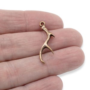 2 Copper Antler Charms - Nunn Design - Plated Pewter - Artisan Jewelry Making - Nature and Rustic Jewelry & Crafts image 7