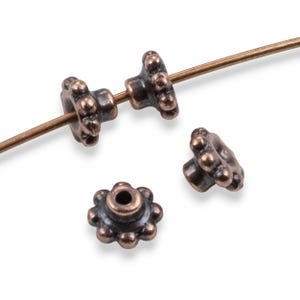 Antique Copper BeadAligners: Large Hole Bead Stabilizers Decorative Spacers 10Pk