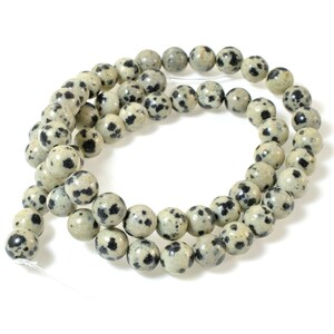 6mm Dalmatian Jasper Beads, Round Stone, 15 Strand 58 Pcs image 2