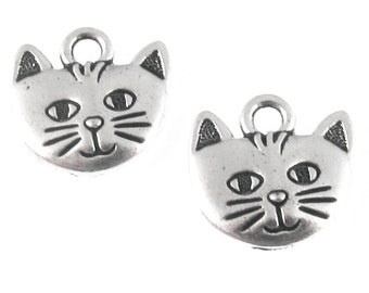 Free Ship 60 pieces Antique silver cat charms 19x19mm #786 