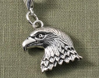 Eagle Gear Tag: Silver Bald Eagle Clip On Charm Men's Patriotic Accessory