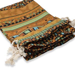 Eco-Friendly Drawstring Pouches: Set of 5 Earthy Green & Brown Reusable Gift Bags 5" x 6 1/2"