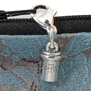 Coffee Lover Charm, Barista Gift, Cafe Keychain Charm, Caffeine Addict Accessory, Morning Brew Bag Charm, 3D Silver Cup