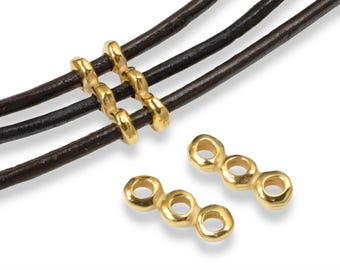 4-Pack Gold Nugget Spacer Bar - Multi-Strand DIY Wrap Bracelets Jewelry Making