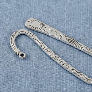 Star Sun Bookmark Celestial Charm Base Antique Silver Blank Hook Charm Finding Night Sky Jewelry Making Component Craft Supply Reader Gift