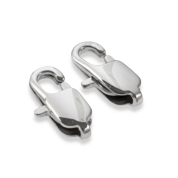 5 Medium Oval Silver Stainless Steel Lobster Claw Clasps 5x15mm