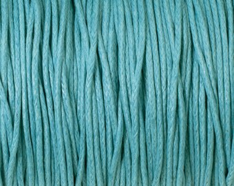 1mm Waxed Cotton Cord - Turquoise Blue - 100 Yards - Ideal for Macramé & Beading