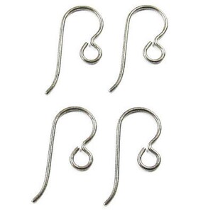 4 Hypoallergenic Grey Niobium Ear Wires, TierraCast Earring Hooks for Sensitive Ears, Earring Supplies image 2