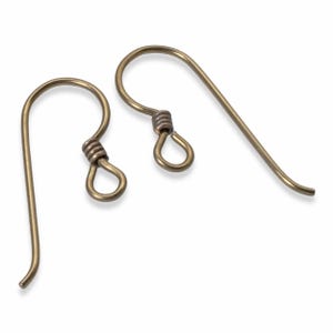 Antique Brass Niobium Ear Wires with Coil Accent: 10-Pack Hypoallergenic Vintage-Style Earring Hooks for Sensitive Ears