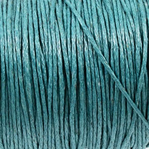 1mm Waxed Cotton Cord - Teal Blue Green - 70 Meters - Macrame & Beading String - Wish Bracelet Thread