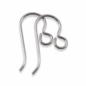 10-Pack Gray Niobium Ear Wires, Hypoallergenic Earring Hooks, Sensitive Ears Safe, USA Made, Jewelry Making Supplies image 1