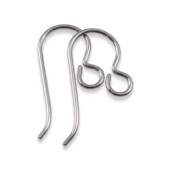 10-Pack Gray Niobium Ear Wires, Hypoallergenic Earring Hooks, Sensitive Ears Safe, USA Made, Jewelry Making Supplies