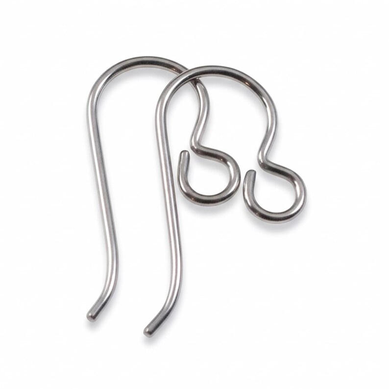10-Pack Gray Niobium Ear Wires, Hypoallergenic Earring Hooks, Sensitive Ears Safe, USA Made, Jewelry Making Supplies image 1