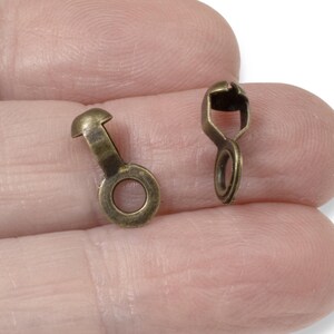 Antique Brown #6 Ball Chain Fan Pull Loop Connectors, 10-Pack Ceiling Fan Chain Connector Link, “A” Couplings for DIY Fan Replacement Pulls