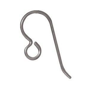 4 Hypoallergenic Grey Niobium Ear Wires, TierraCast Earring Hooks for Sensitive Ears, Earring Supplies image 1