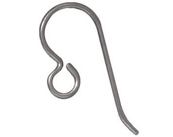 4 Hypoallergenic Grey Niobium Ear Wires, TierraCast Earring Hooks for Sensitive Ears, Earring Supplies