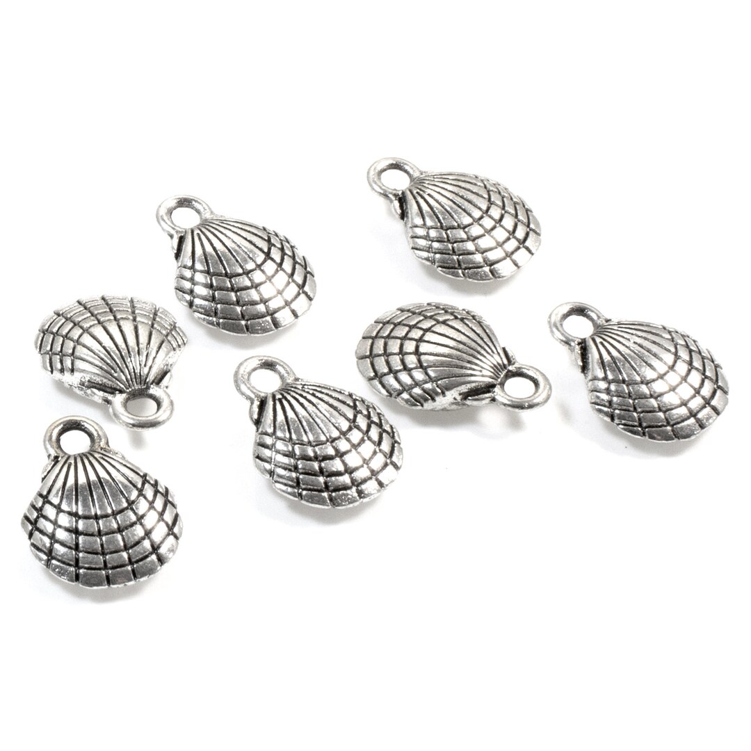 Silver Shell Charms Metal Beach Ocean Summer Charm 12/pkg Etsy