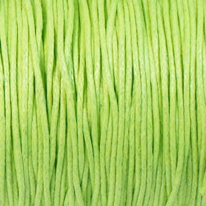 Fluorescent Green 1mm Waxed Cotton Cord, 70 Meters, Macrame, Beading String