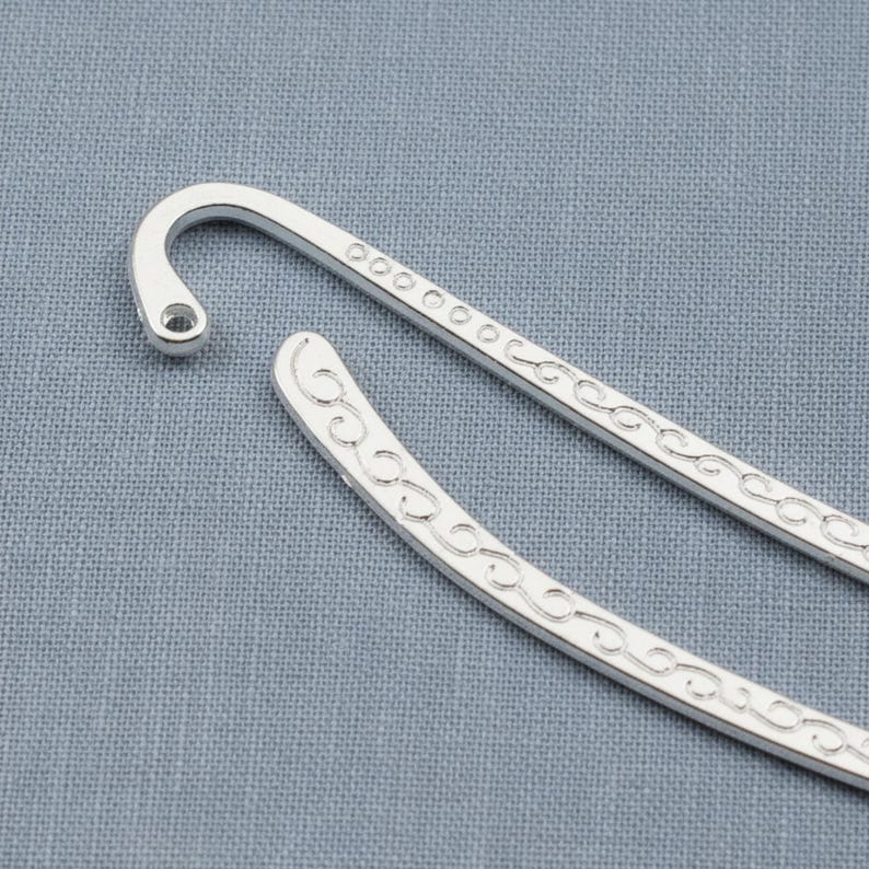 Craft Supply Bookmark Blanks Mini Silver Hook Metal Findings Tibetan Style Swirl Design 10 Pack DIY Project Components Wedding Favor Making Base Zinc Alloy Petite Charm Findings Embellishment Assembly Handmade Bookmark Supplies Decorative