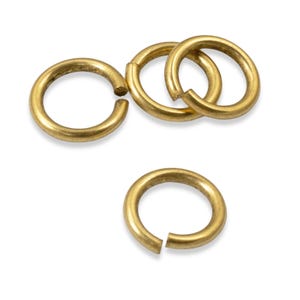 Antique Gold Jump Rings 16 Gauge Heavy Duty, Nunn Design USA Made, 24K Gold Plated Brass Jewelry Findings, Vintage Style, 25 Pack
