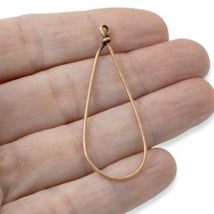 Large Copper Drop Frames, 2-Pack Teardrop Earring Findings, Wire Base for DIY Jewelry, Nunn Design