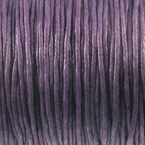 Purple Waxed Cotton Cord: 1mm Beading String DIY Jewelry Making 70M Spool