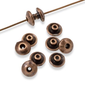10 Copper Classic 6mm BeadAligner + 2mm Peg - Large Hole Bead Stabilizers