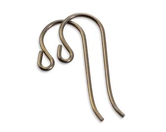 50-Pack Antique Brass Niobium Ear Wires: Small Loop Hypoallergenic USA Made