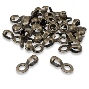 Vintage-Style Decor Antique Brown Ball Chain Loop Connectors, 50-Pack Brass #6 Fan Pull Couplings for Custom Ceiling Fan Pulls