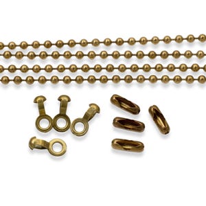 Antique Brass Make-Your-Own Ceiling Fan Pull Set, Customizable Kit for Vintage Home Decor