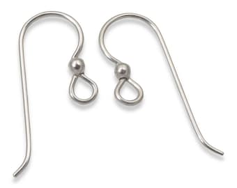 10-Pack Premium Sterling Silver Ear Wires + 2.5mm Bead, French Hook, USA Made