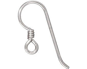 Sterling Silver Ear Wires with Coil Accent, TierraCast Earwires 10/Pkg