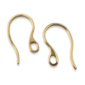 10 Gold-Plated Stainless Steel Ear Wires - Durable 18 Gauge - Premium Earring Hooks with Closed Loop - Modern Earrings