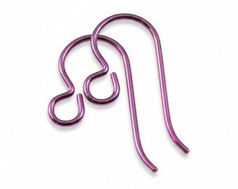 Niobium Ear Wires 10-Pack Hypoallergenic Pink Earring Hooks, USA Made Anodized Jewelry Findings for Sensitive Ears DIY