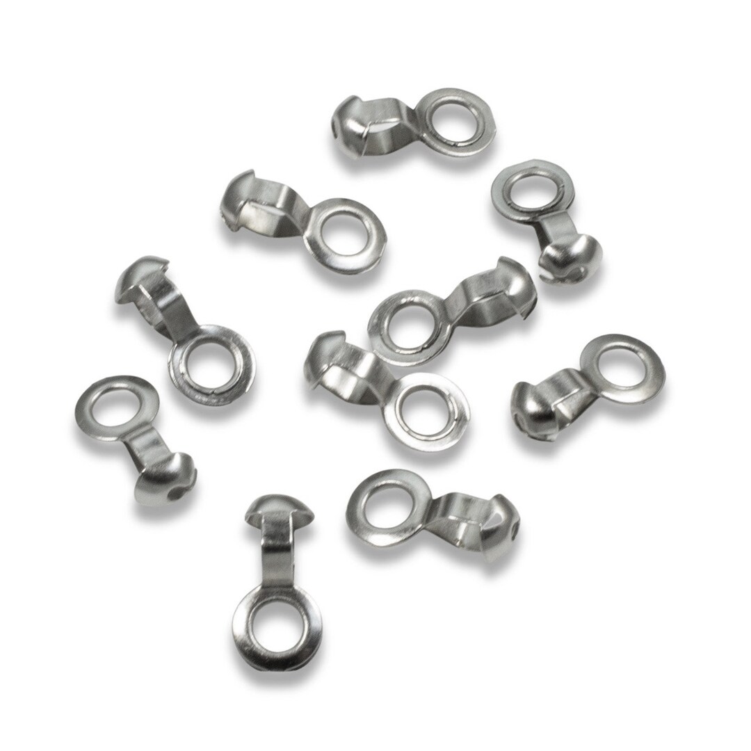 10 Stainless Steel 6 Ball Chain Fan Pull Loop Connectors, Silver