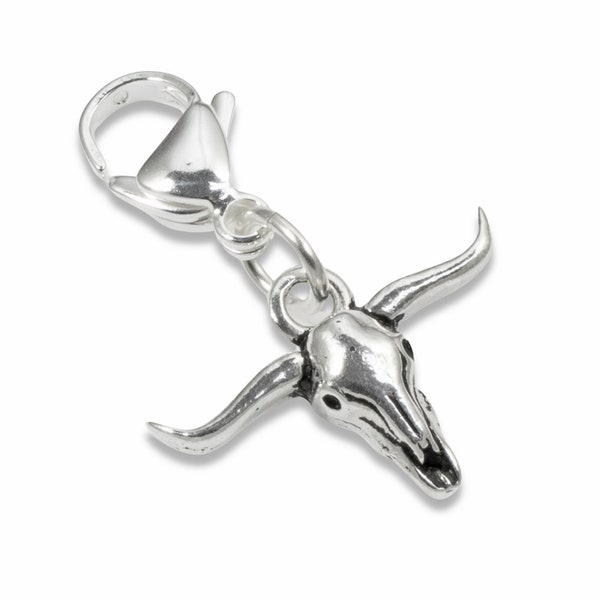 Longhorn Clip-on Charm - Southwestern Handbag Accessory - Easy to Attach