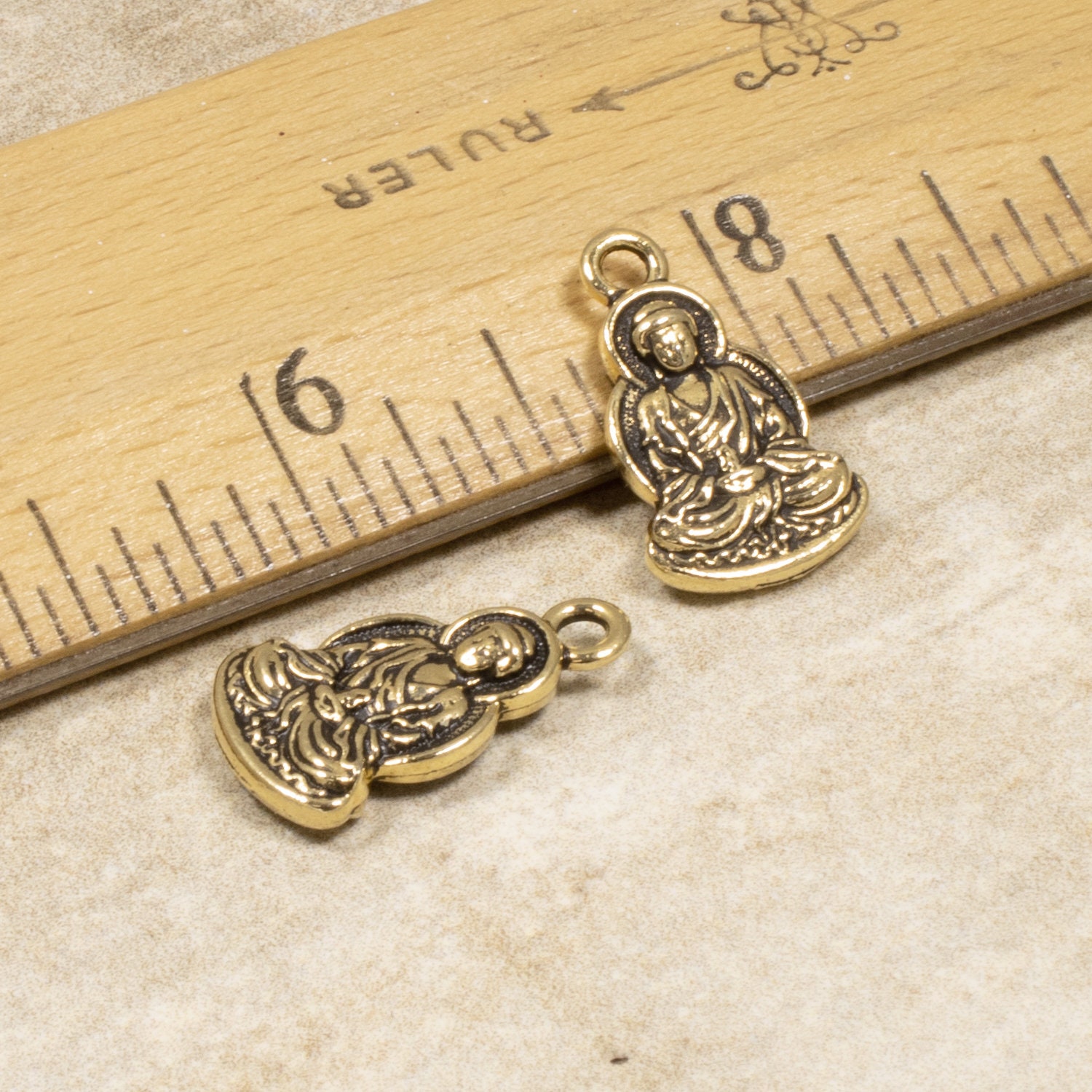 Gold Sitting Buddha Charms Tierracast Yoga Meditation Charm - Etsy