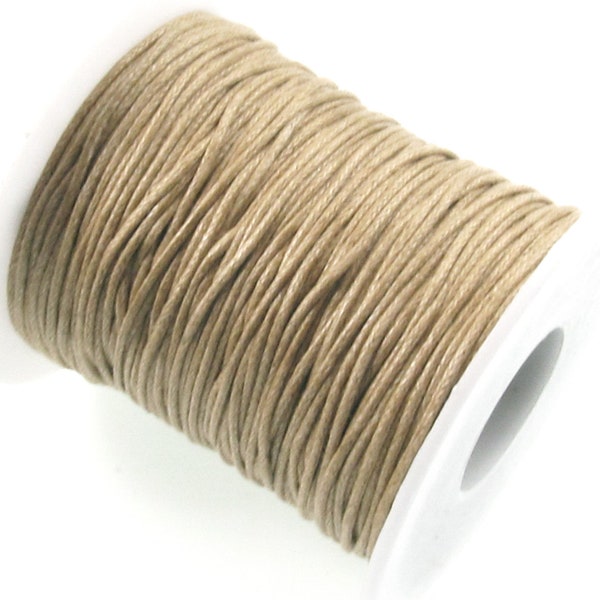Tan 1mm Waxed Cotton Cord, 70 Meters, Macrame, Beading String
