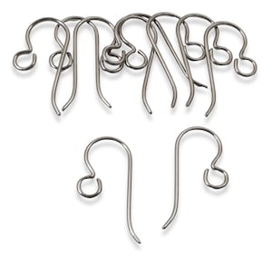 10-Pack Gray Niobium Ear Wires, Hypoallergenic Earring Hooks, Sensitive Ears Safe, USA Made, Jewelry Making Supplies image 6