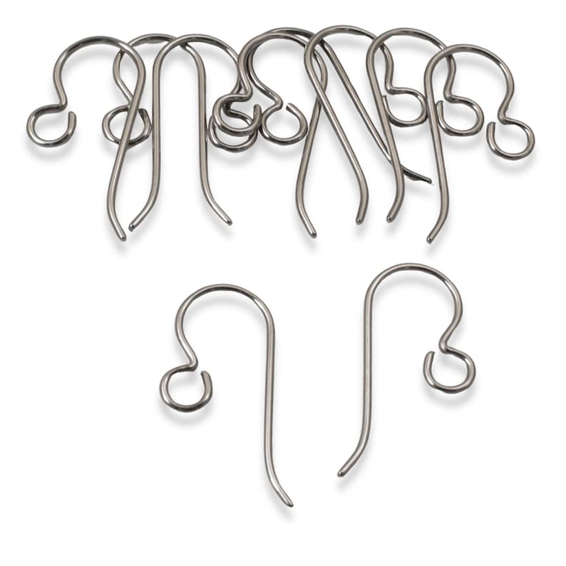 10-Pack Gray Niobium Ear Wires, Hypoallergenic Earring Hooks, Sensitive Ears Safe, USA Made, Jewelry Making Supplies image 6