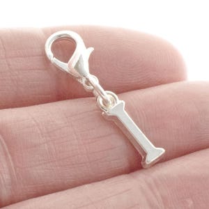 Personalized Silver Letter &quot;I&quot; Charm with Lobster Clasp - Initial Dangle for Jewelry, Bags & Accessories