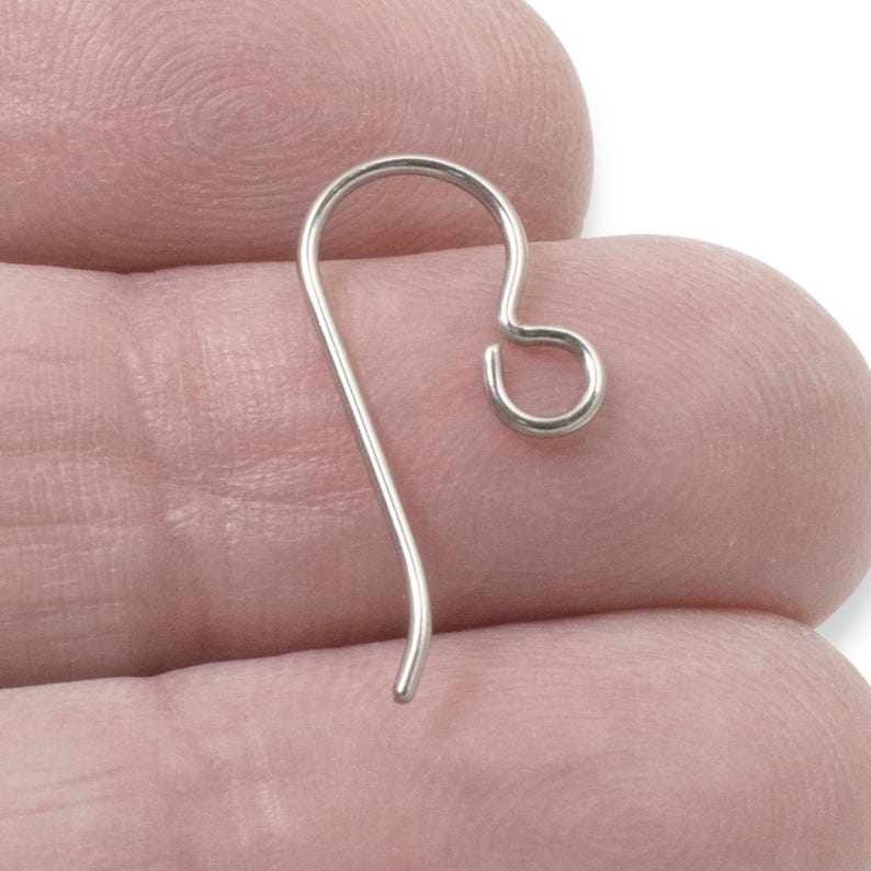 10-Pack Gray Niobium Ear Wires, Hypoallergenic Earring Hooks, Sensitive Ears Safe, USA Made, Jewelry Making Supplies image 2